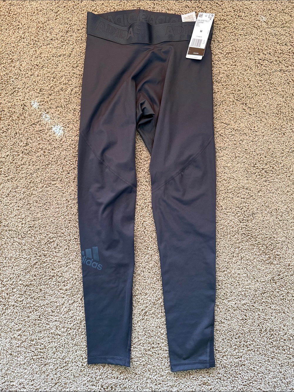Men's Medium Adidas Performance Leggings with Logo.